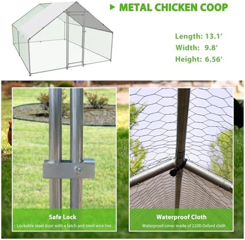 Large metal walk-in poultry cage with spire roof — photo 3
