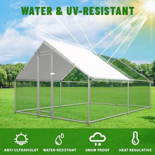 Large metal walk-in poultry cage with spire roof — photo 4