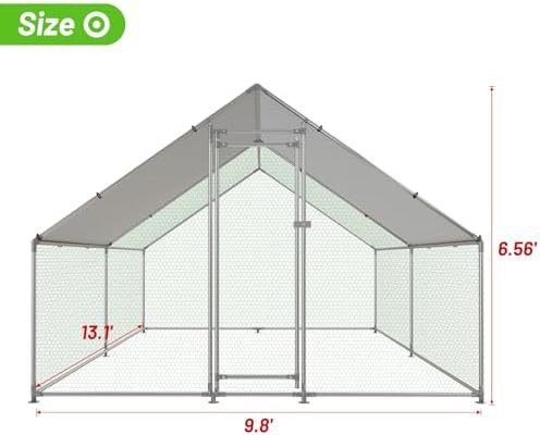 Large metal walk-in poultry cage with spire roof — photo 5
