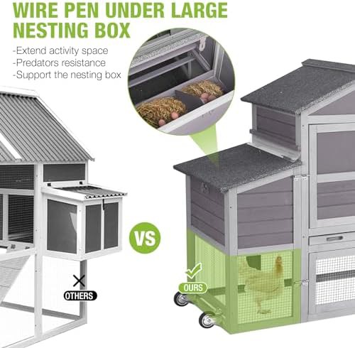 Wooden hen house with opening wire roof — photo 3