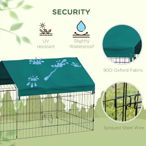 Green metal low profile outdoor poultry run — photo 3