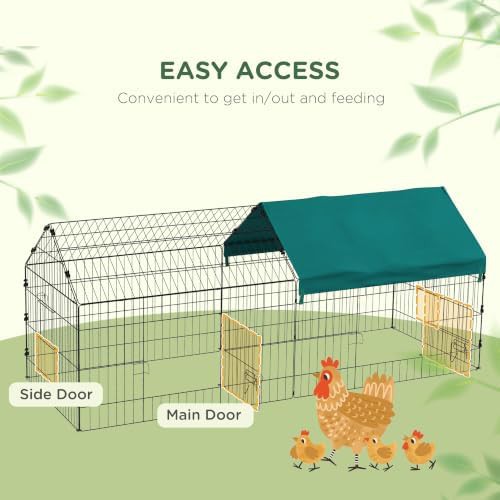 Green metal low profile outdoor poultry run — photo 4