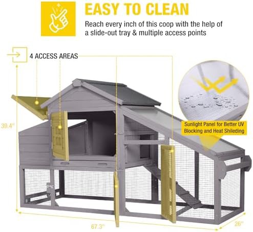 Large mobile hen coop with wheels and nesting box — photo 5