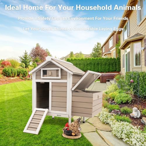 Grey wooden poultry house and rabbit hutch — photo 5