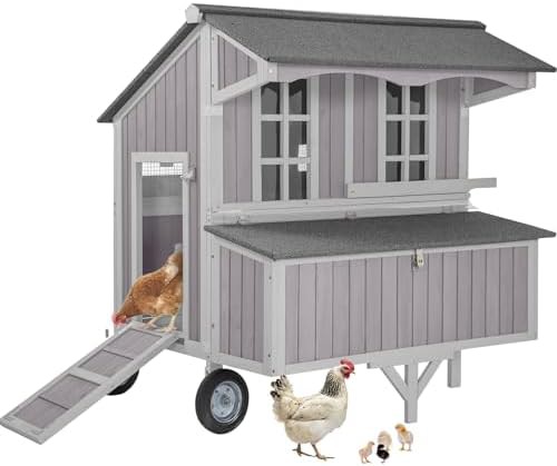 Mobile duck and hen house with large nest