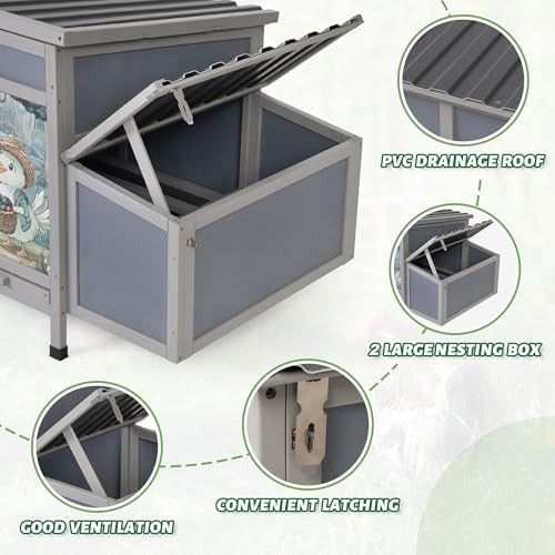 Large wooden poultry hutch with nesting boxes — photo 4