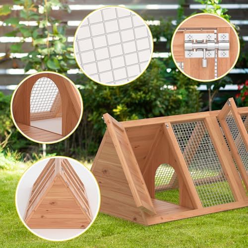 Small A-Frame Wooden Hutch with Run — photo 3