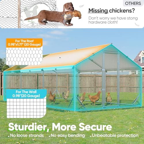 Large metal chicken run with metallic perch — photo 3