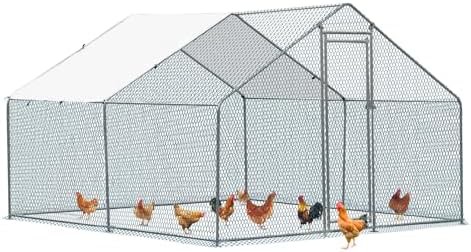 Square metal walk in poultry pen