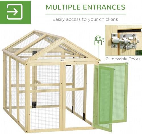Combinable wooden outdoor chicken run with perches — photo 4