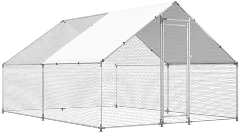 Walk-in metal chicken pen with UV cover