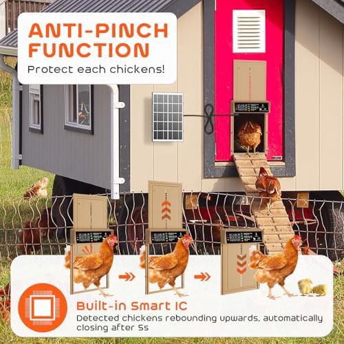 Solar powered automatic brown coop door — photo 3