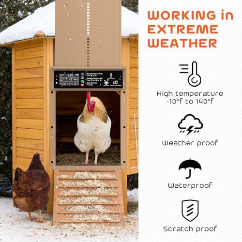 Solar powered automatic brown coop door — photo 4