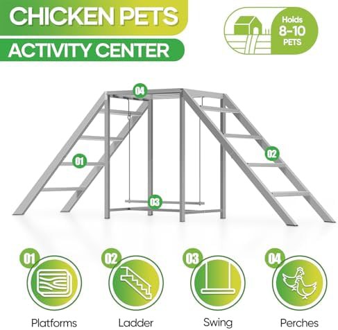 Wooden chicken perch with swing ladder — photo 4