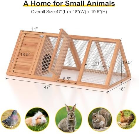 Wooden A-frame hutch for two hens — photo 4