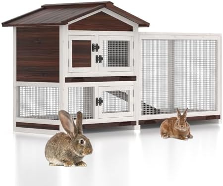 Wooden rabbit hutch and pet house