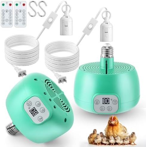 Two pack coop heaters with remote control