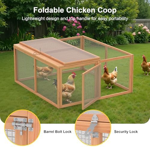 Portable and foldable wooden poultry pen — photo 3