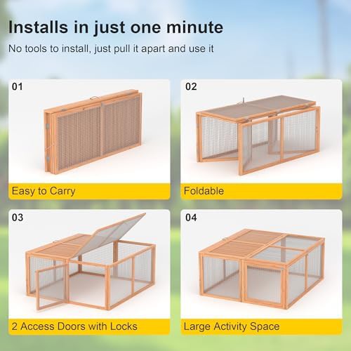 Portable and foldable wooden poultry pen — photo 4