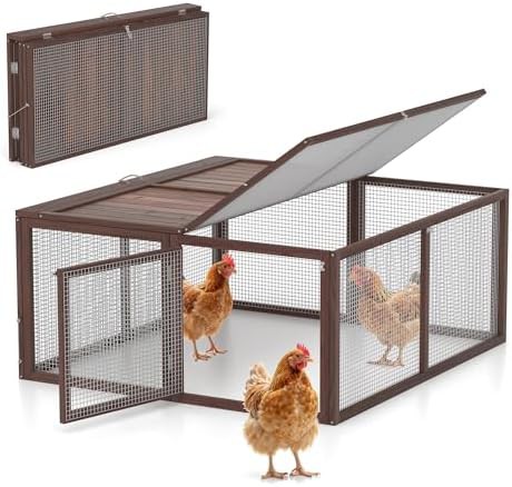 Brown Wooden Rabbit Hutch with Handle