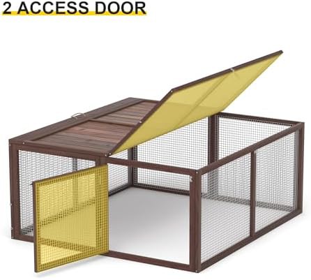 Brown Wooden Rabbit Hutch with Handle — photo 5