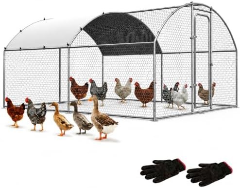 Square metal outdoor chicken run enclosure