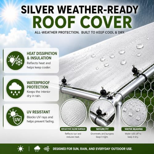 Square metal outdoor chicken run enclosure — photo 4
