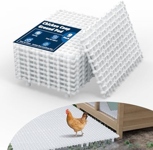 Plastic chicken coop ground pads nine pack