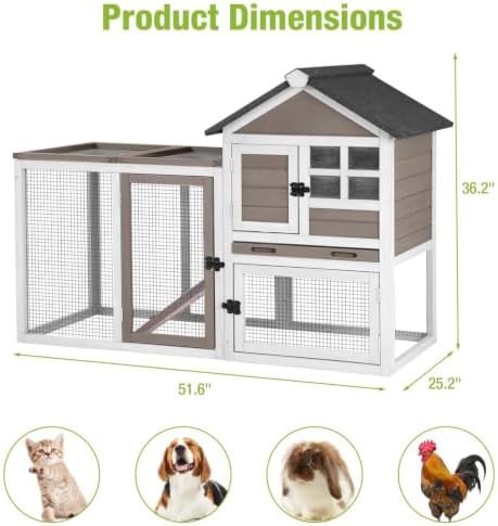 Brown two story weatherproof hutch with run — photo 4