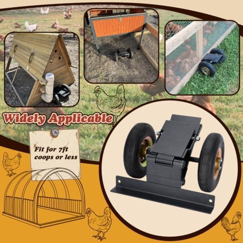 Metal chicken tractor wheels with lift design — photo 5