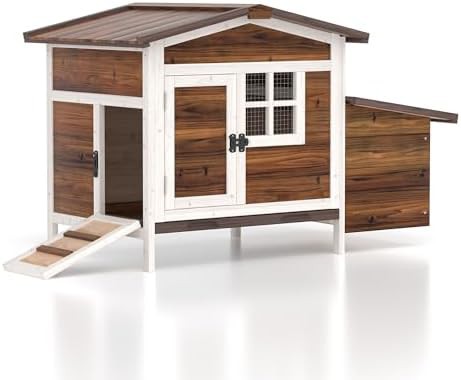 Raised wooden coop with waterproof roof