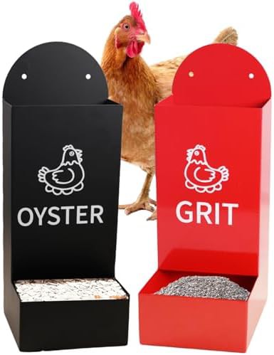 Metal oyster shell and grit feeder