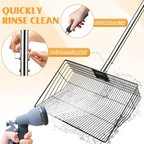 Adjustable stainless steel chicken poop scooper — photo 4
