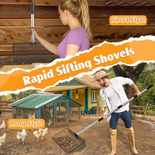 Adjustable stainless steel chicken poop scooper — photo 5