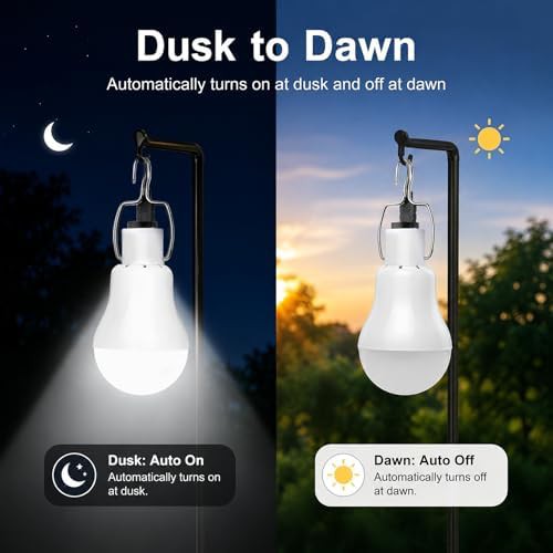 Solar light bulbs with remote control two pack — photo 3