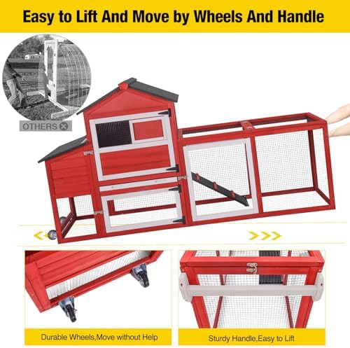 Red expandable mobile chicken house with wheels — photo 5