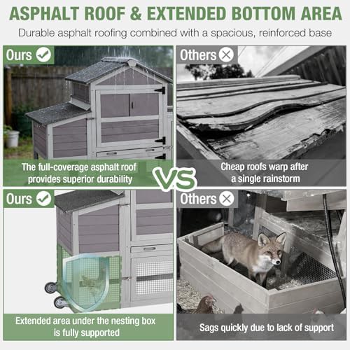 Grey mobile chicken coop with attached run — photo 3