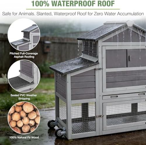 Grey mobile chicken coop with attached run — photo 5