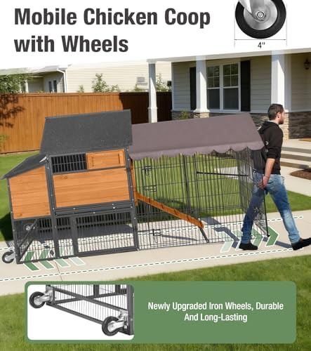 Metal frame mobile chicken coop with run — photo 3
