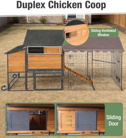 Metal frame mobile chicken coop with run — photo 5