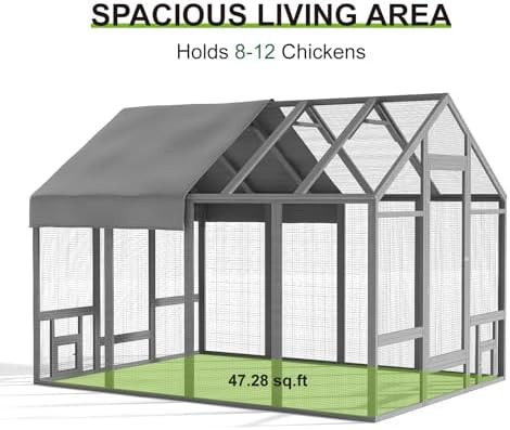 Gray wooden chicken coop with nesting box — photo 3