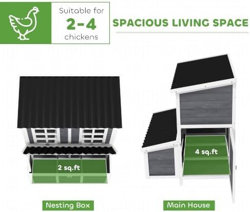 Light gray wooden coop with nesting box — photo 3
