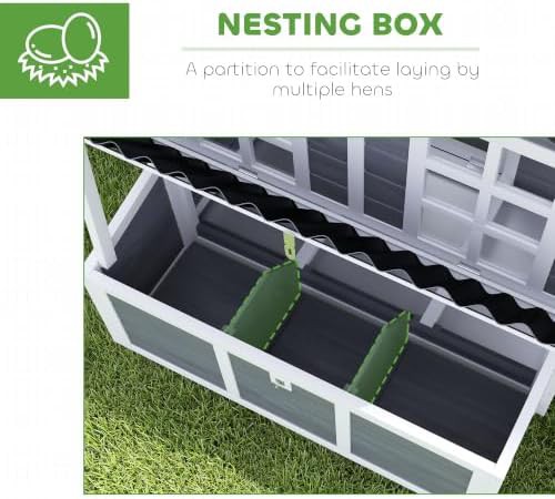 Light gray wooden coop with nesting box — photo 4