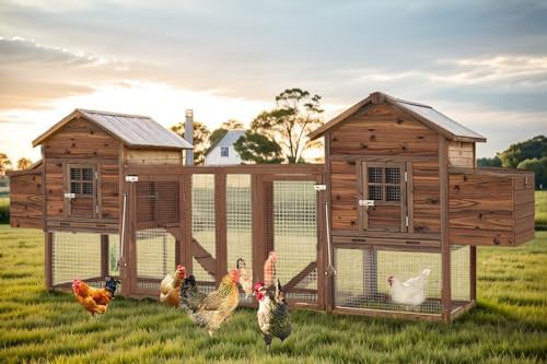 Wooden coop and run with removable tray