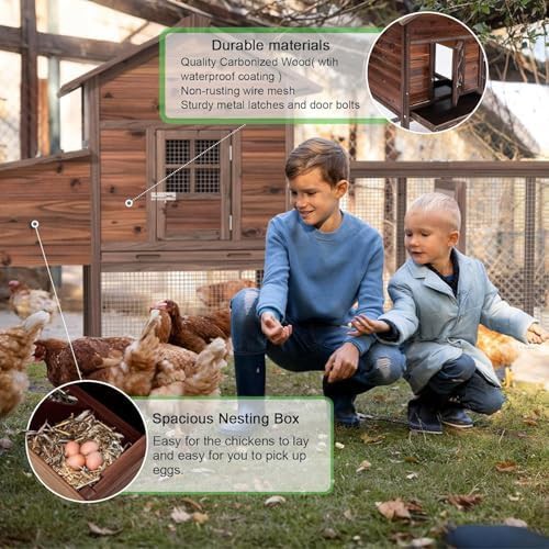 Wooden coop and run with removable tray — photo 4