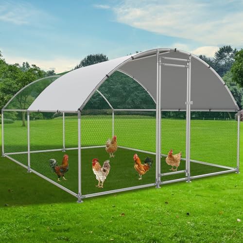 Outdoor dome roof poultry run with waterproof cover