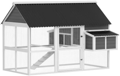 Large chicken coop with attached wire run