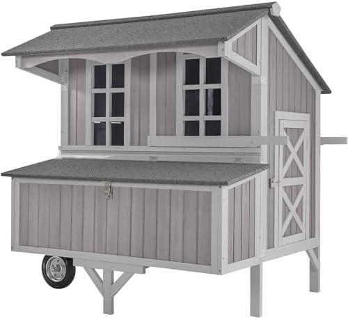 Durable metal duck and hen house with wheels