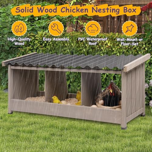 Wall mounted wooden nesting box with three compartments — photo 4