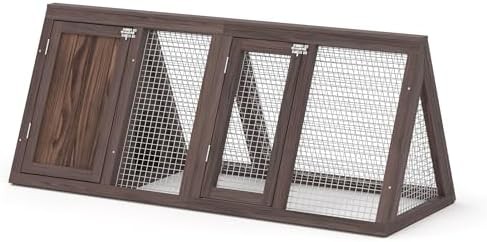 Carbonized wood A-frame hutch in brown